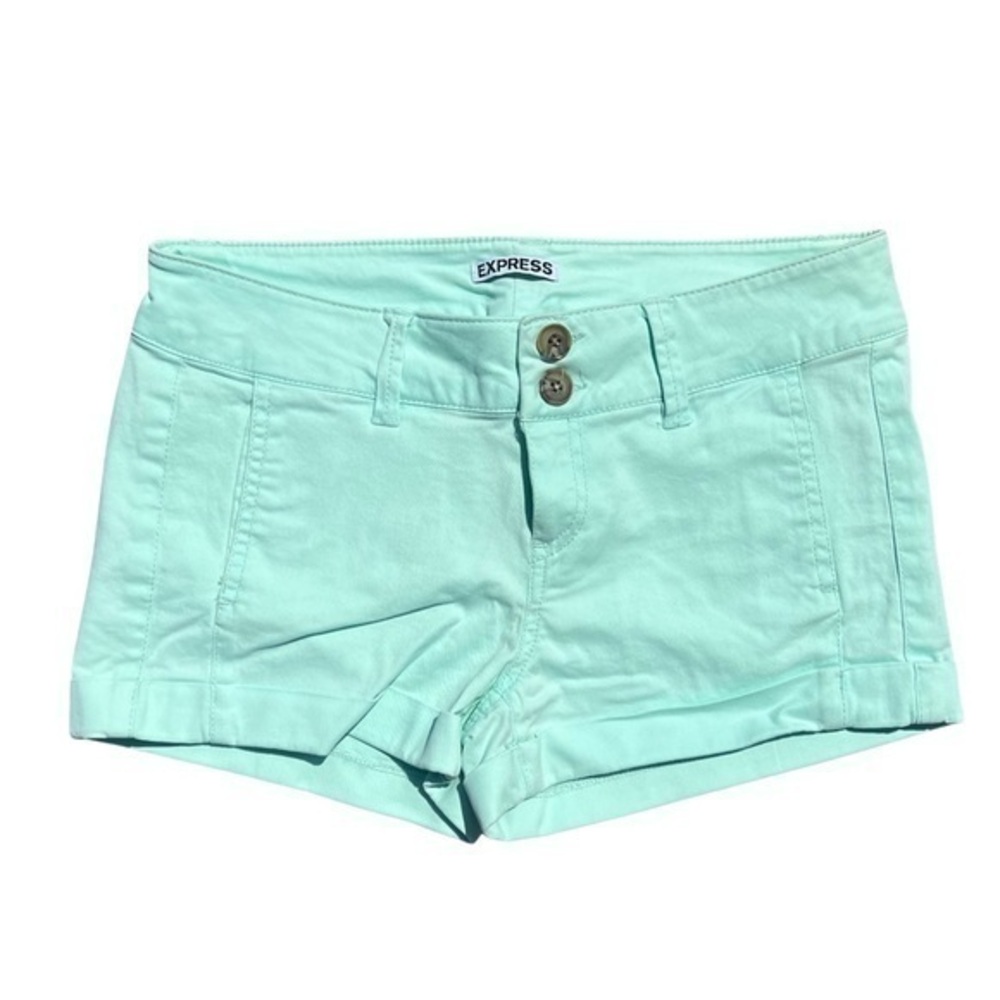 Express Mint Rolled Shorts